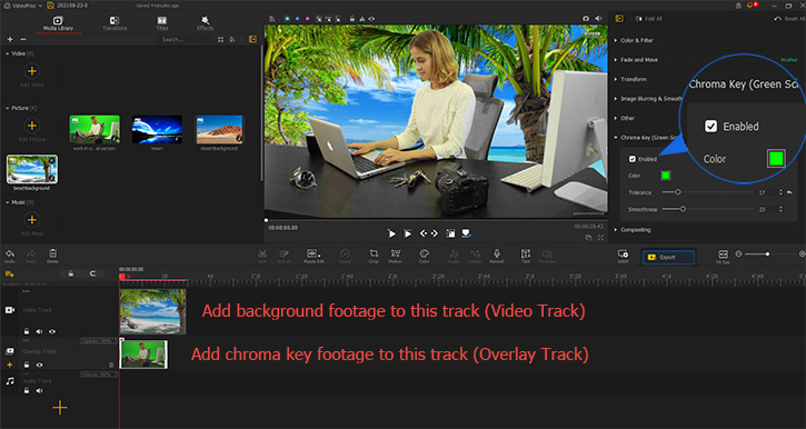 Cómo usar Chroma Key en VideoProc