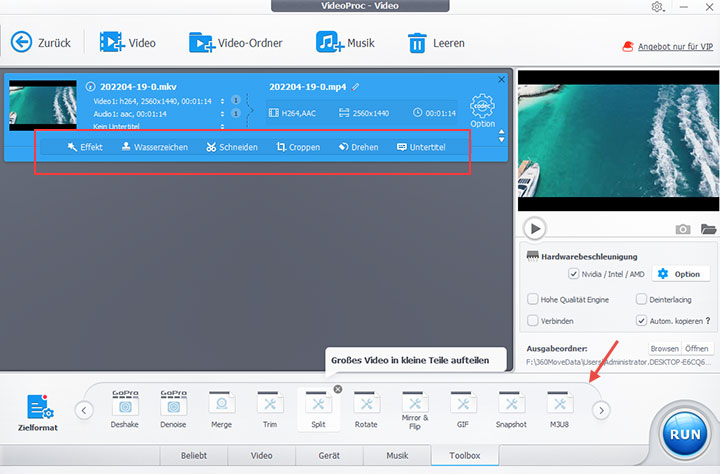 Einfache iMovie-Alternative für Windows - VideoProc