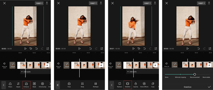 Améliorer qualité vidéo Android avec CapCut