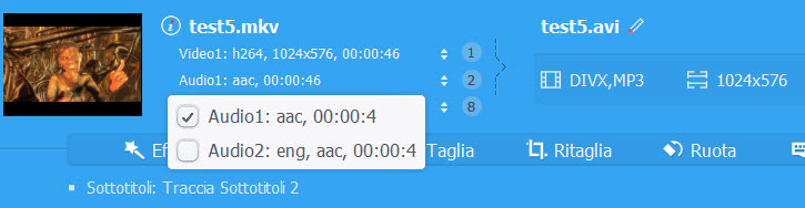Selezionare le Tracce Audio