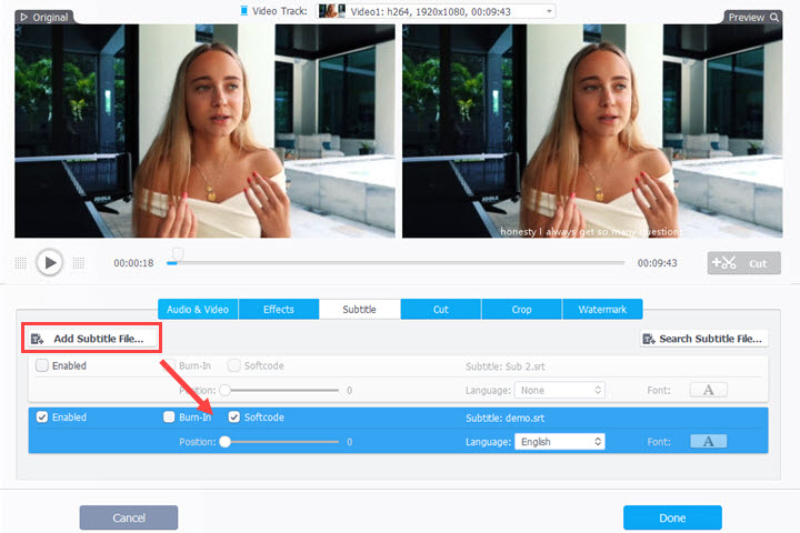 Add Subtitles to Video with VideoProc