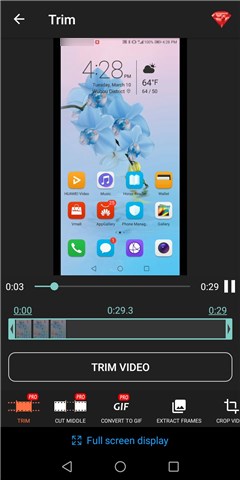AZ Screen Recorder editing page