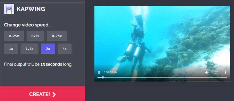 Change Video Speed in Kapwing