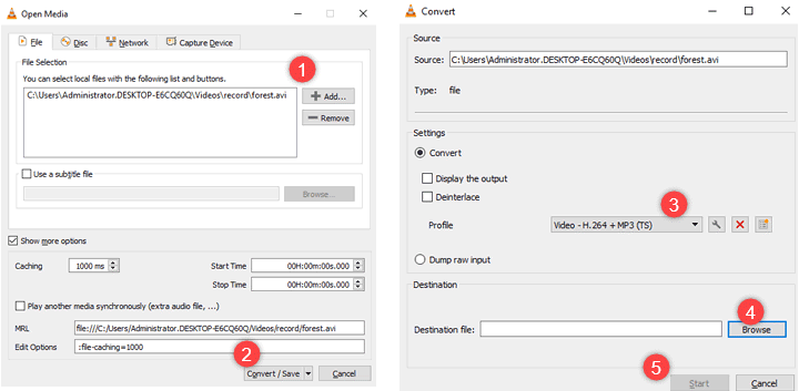Convert 4K video in VLC