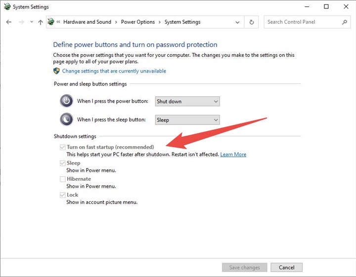disable fast startup on Widnows 10/11