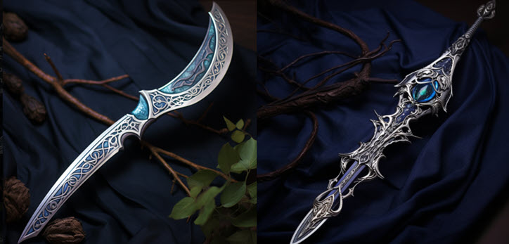 DnD AI Art Dagger and Boomerang