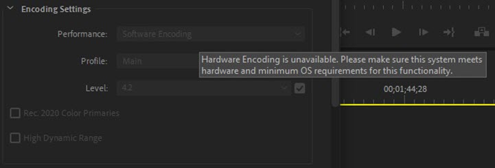 Enable Software Encoding in Premiere Pro
