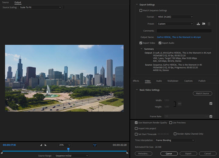 Export 4K HEVC Video from Premiere Pro