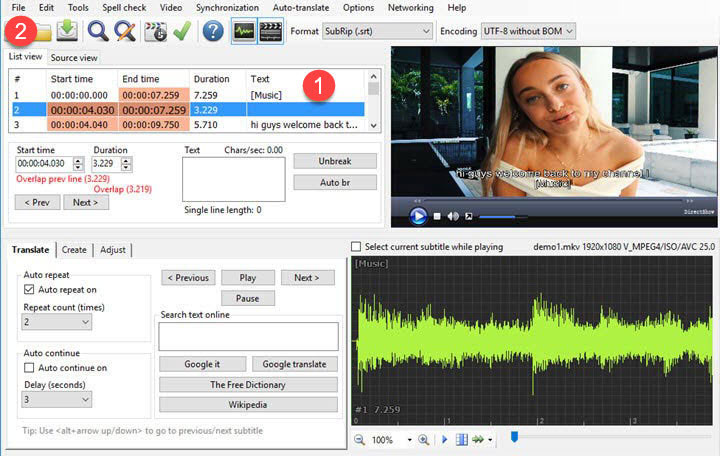 Extract subtitles from MKV with Subtitle Edit