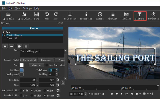 How to Add Text in Shotcut