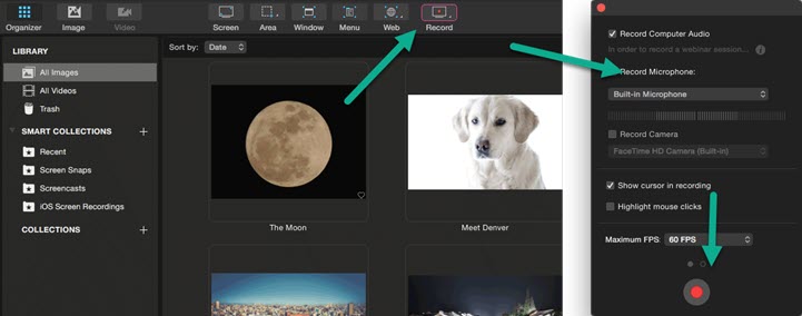 how to record your screen with Capto - Step 2