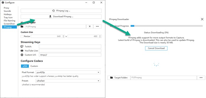 how to record your screen with Captura– Step 2