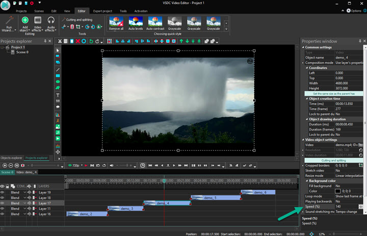 How to speed up & slow down video with VSDC