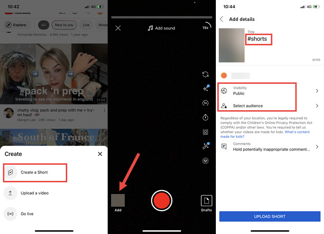 Upload the Pre-Made Shorts to YouTube from Mobile