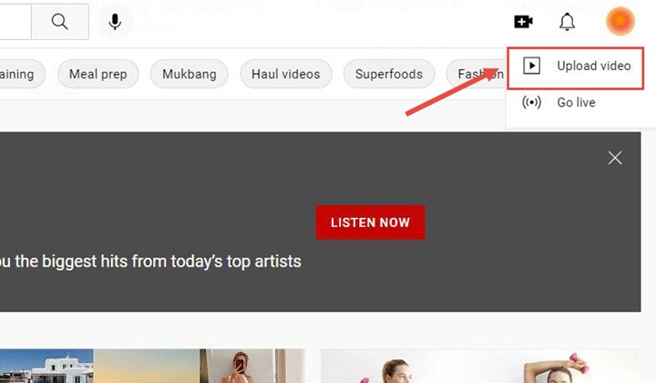 Upload YouTube Shorts from PC - step 1