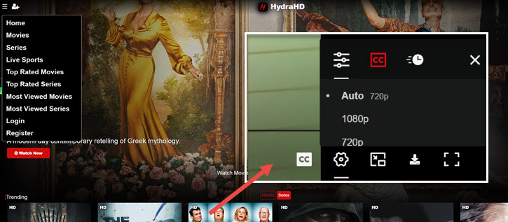Hydrahd Online Homepage