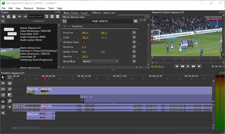Eine weitere Videobearbeitungssoftware ähnlich wie iMovie Windows - Olive