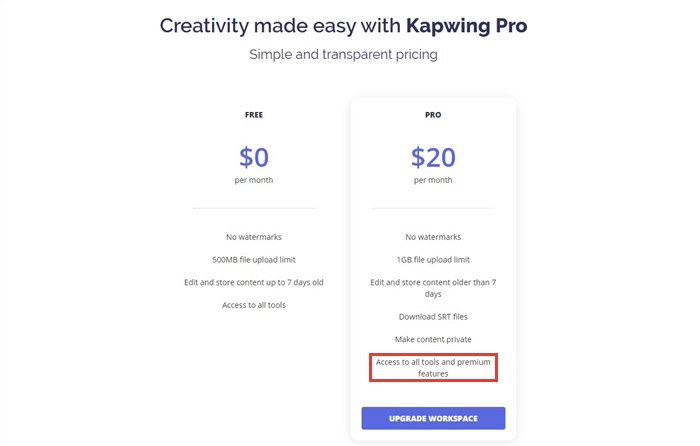Kapwing plans