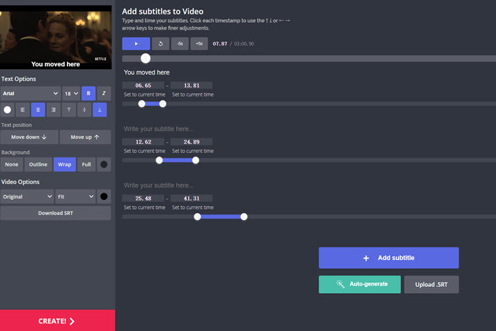 Best Subtitle Editor - Kapwing