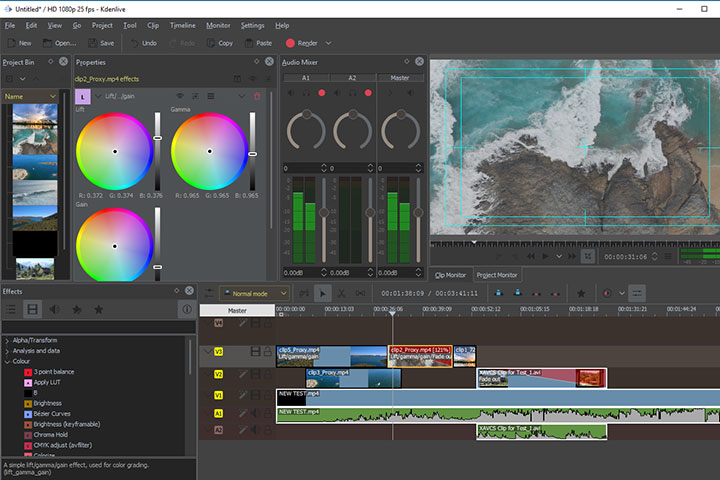 Interface of Kdenlive