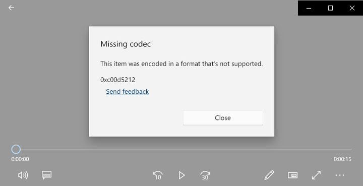 Missing MOV Codec on Windows