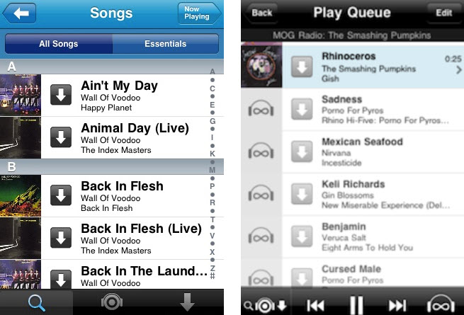 MOG mobile apps