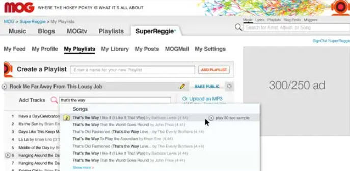MOG music in its early days