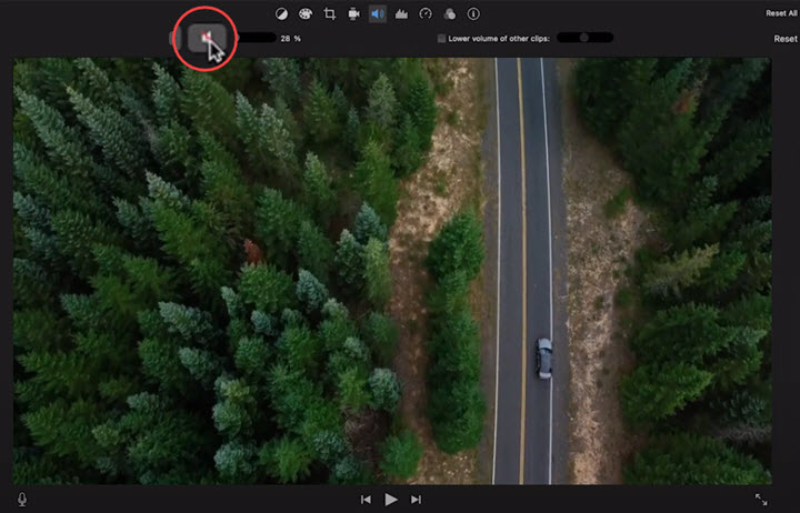 Mute a video on iMovie