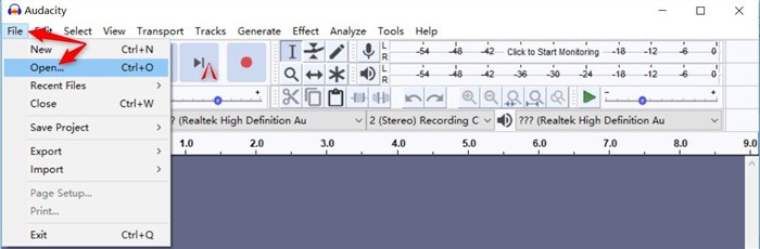Audacity Import Audio