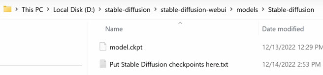 Paste Base Model in Stable Diffusion Models Folder