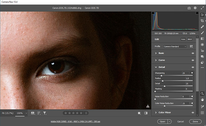 Sharpen an Image in Photoshop with Camera Raw