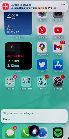 Record iPhone screen via Siri