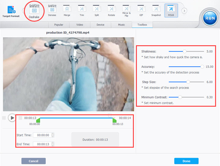Fix Shaky Video in VideoProc