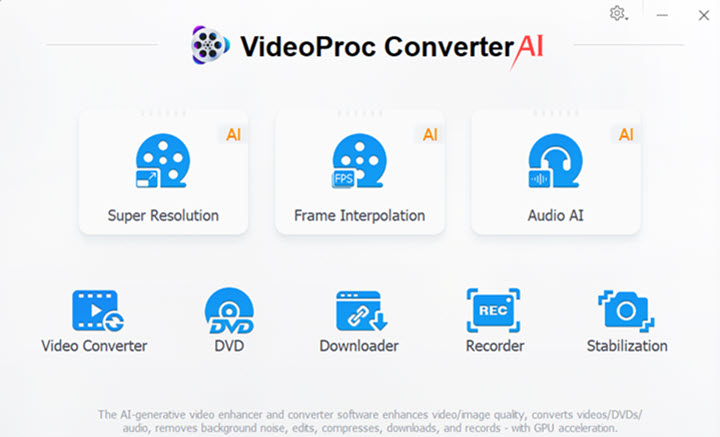 Open Webex meeting recorder in VideoProc Converter AI