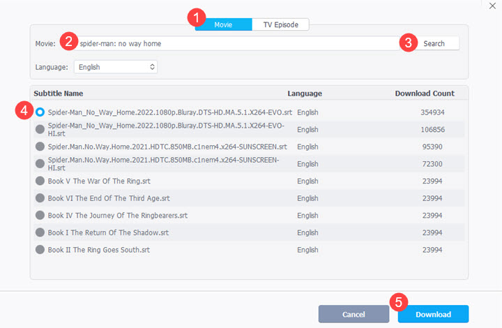 Search and Add Subtitle to Video from Online