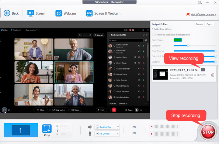 View Webex meeting recording