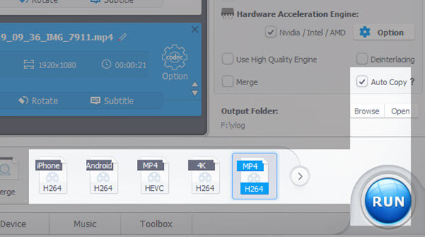 export muted video