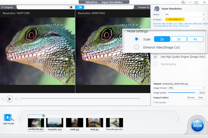 AI upscale video to HD for YouTube