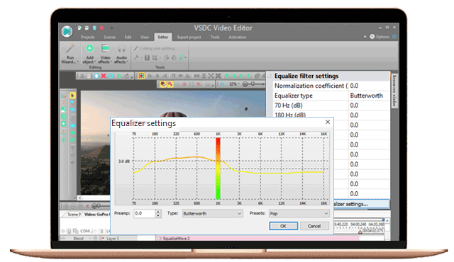 VSDC audio editor equalizer