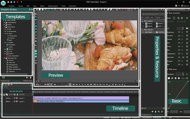 VSDC Free Video Editor UI