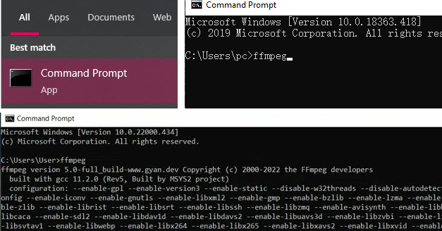 Use Command Prompt to Install FFmpeg on Windows