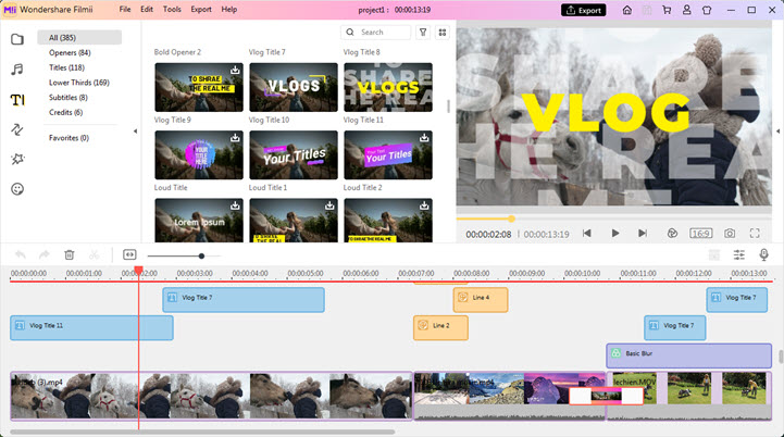 Edit with Wondershare Filmii